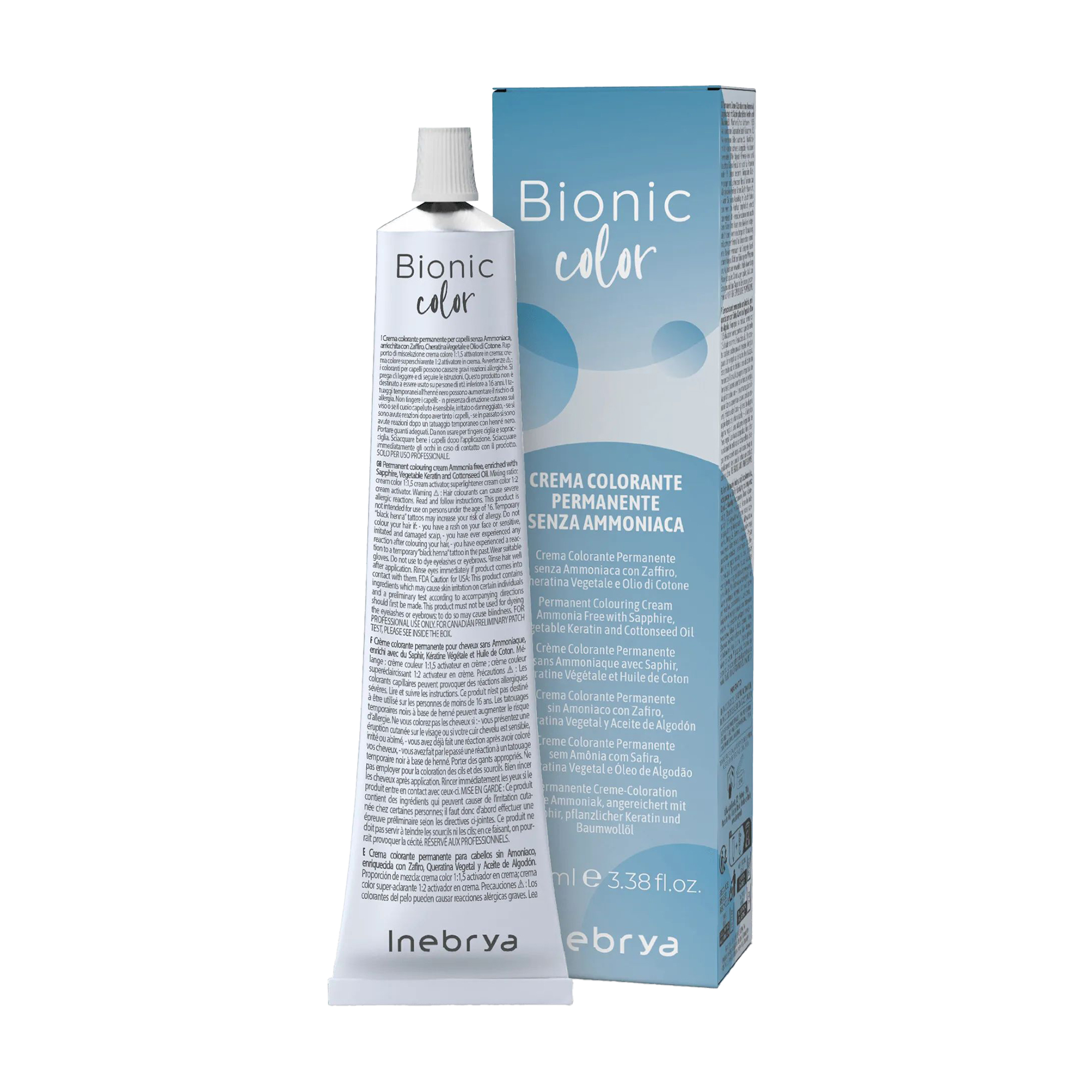 Напівперманентна крем-фарба для волосся Inebrya Bionic Color 10/1E Blonde Platinum Ash Extra, 100 мл